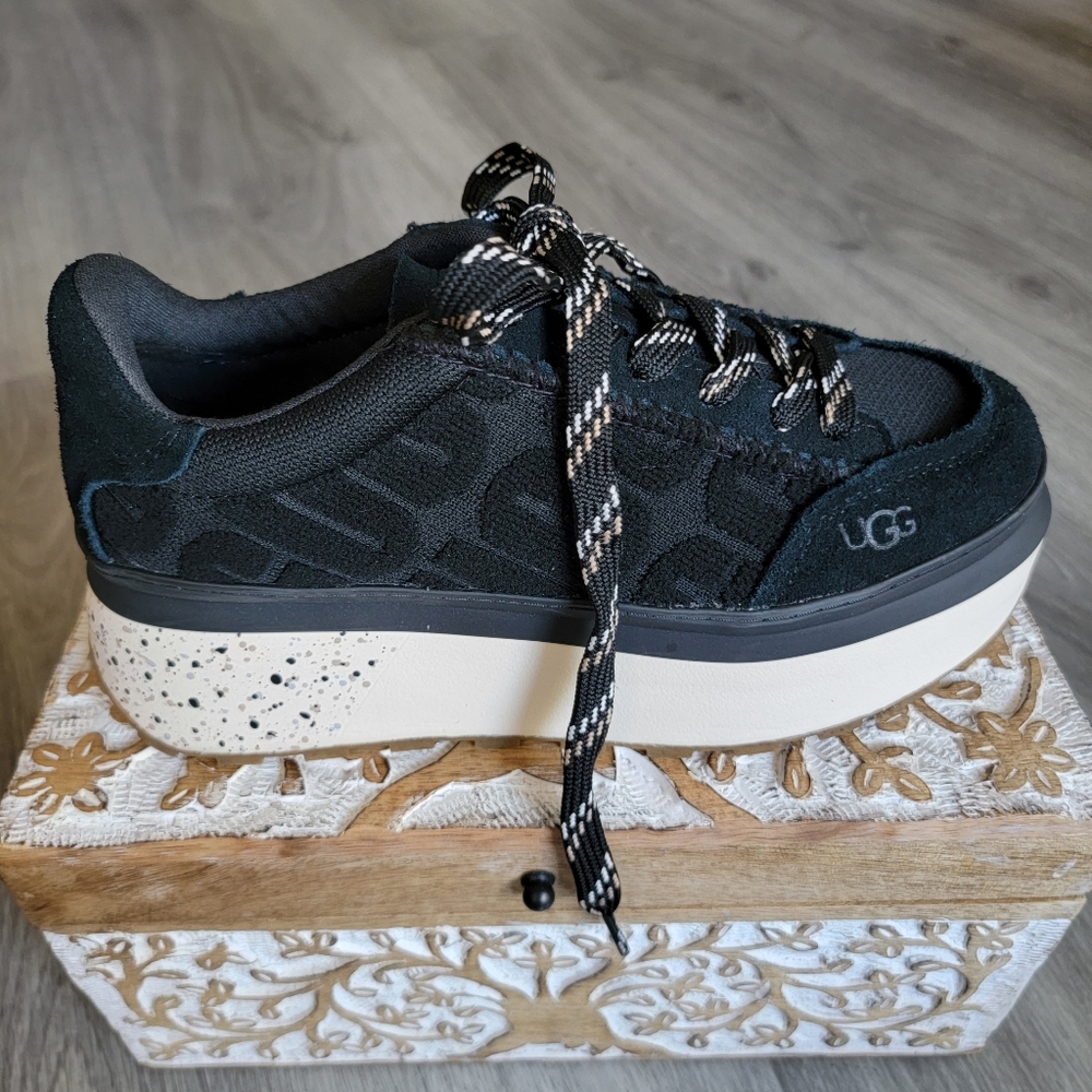 UGG Black and White Platform Sneakers - Picture 2 of 8